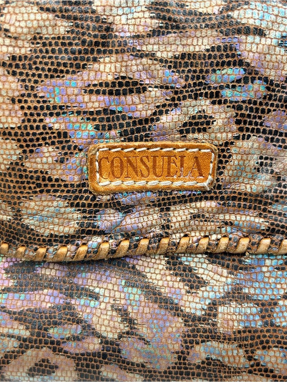 Consuela Around Town Iris Clutch 12" x 10" Leather with Kedzie Strap Please Read - Picture 14 of 14